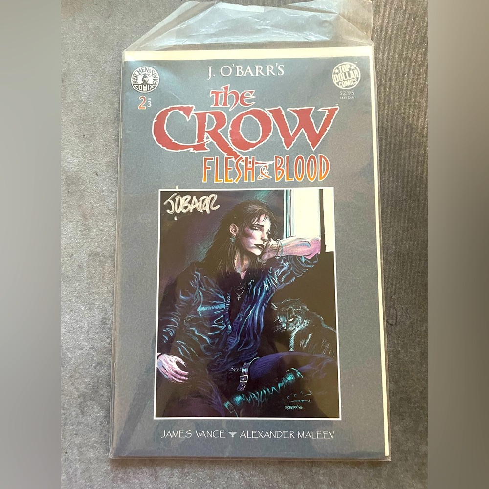 James O'Barr Signed The Crow Flesh & Blood Issue #2 Comic Book - mint Condition